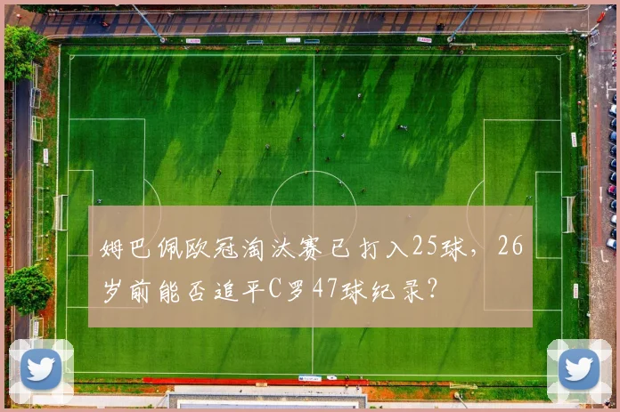 姆巴佩欧冠淘汰赛已打入25球,26岁前能否追平C罗47球纪录?